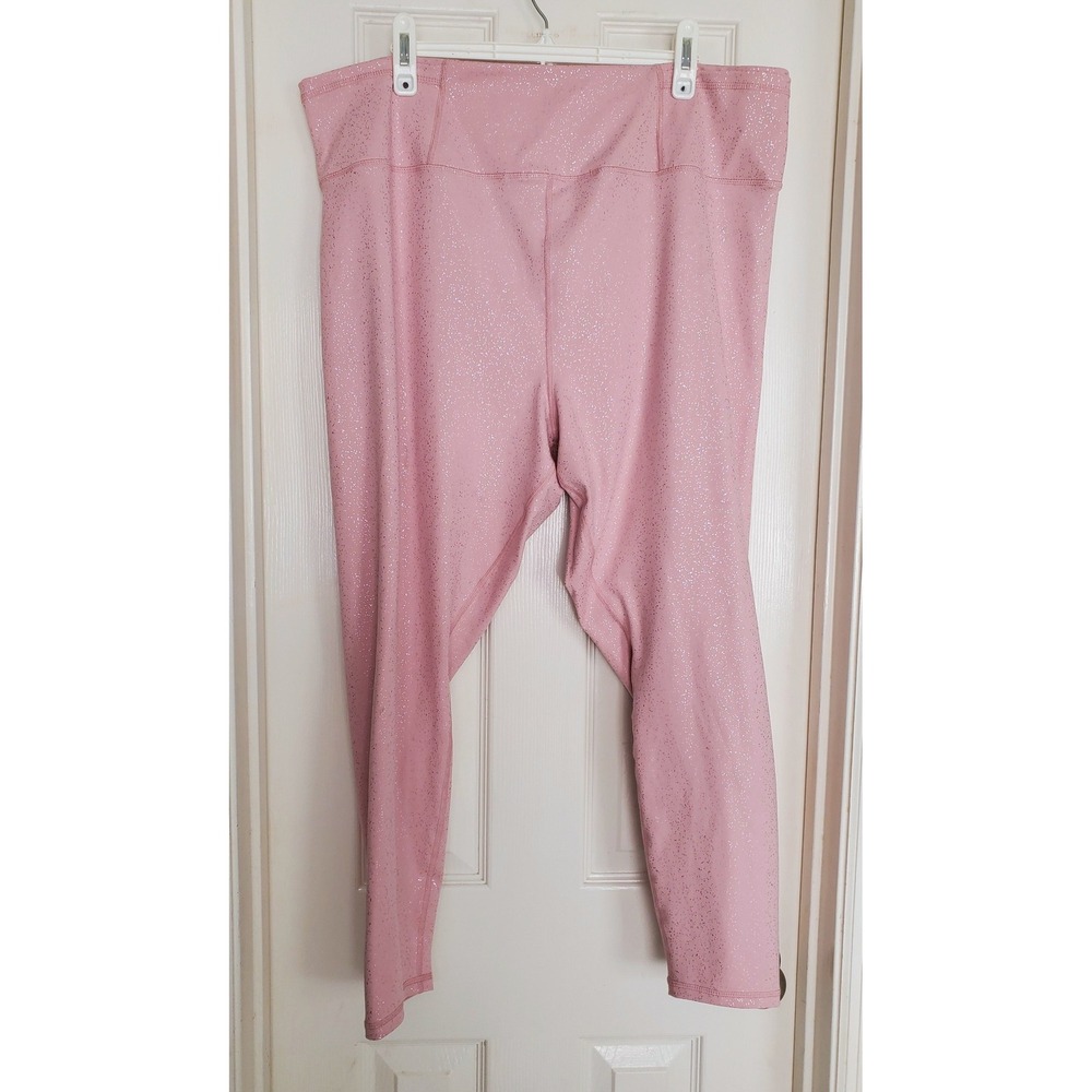 Torrid Active Leggings Pink Sparkle Foil High Waist Athletic Yoga Pants Plus 3